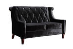 Barrister Loveseat (Black Velvet & Crystal)
